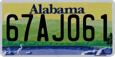AL license plate 67AJ061