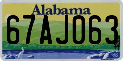 AL license plate 67AJ063
