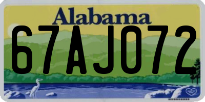 AL license plate 67AJ072