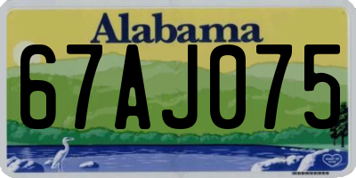 AL license plate 67AJ075