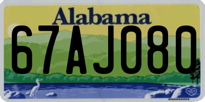 AL license plate 67AJ080