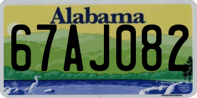 AL license plate 67AJ082