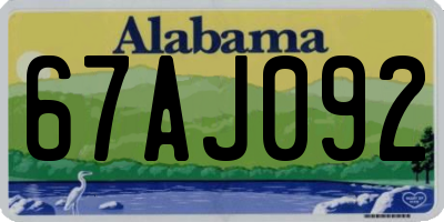 AL license plate 67AJ092