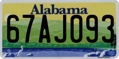 AL license plate 67AJ093