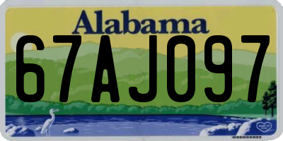 AL license plate 67AJ097
