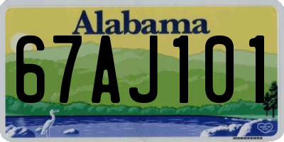 AL license plate 67AJ101
