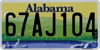 AL license plate 67AJ104
