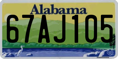 AL license plate 67AJ105
