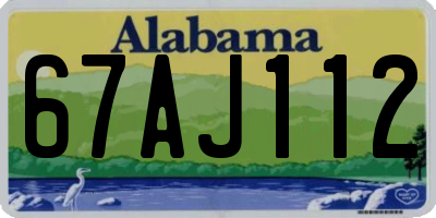 AL license plate 67AJ112