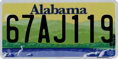AL license plate 67AJ119