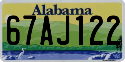 AL license plate 67AJ122