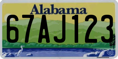AL license plate 67AJ123