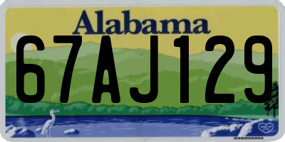AL license plate 67AJ129