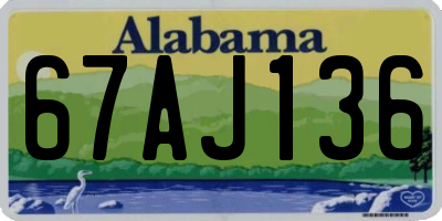 AL license plate 67AJ136