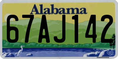 AL license plate 67AJ142