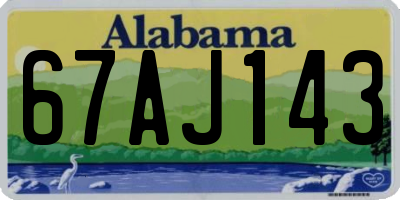 AL license plate 67AJ143