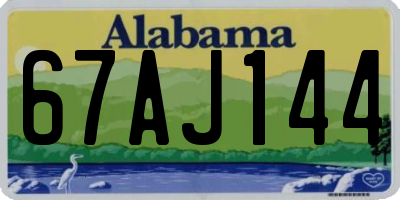 AL license plate 67AJ144