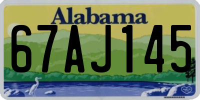 AL license plate 67AJ145