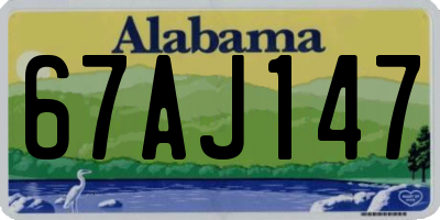 AL license plate 67AJ147