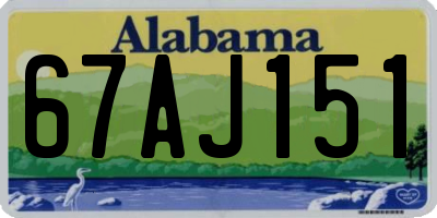 AL license plate 67AJ151