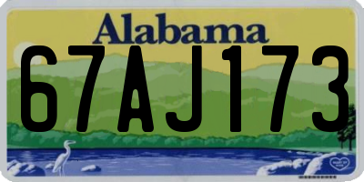 AL license plate 67AJ173