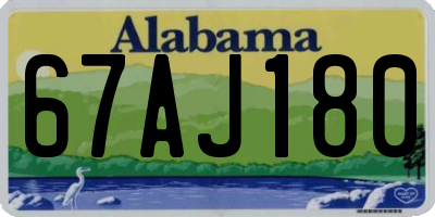 AL license plate 67AJ180