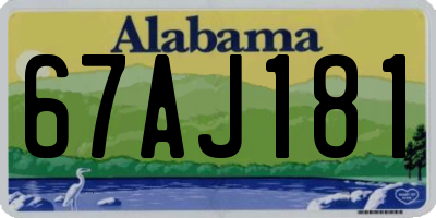 AL license plate 67AJ181
