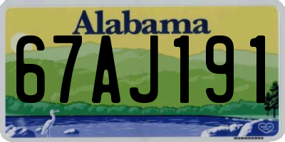 AL license plate 67AJ191