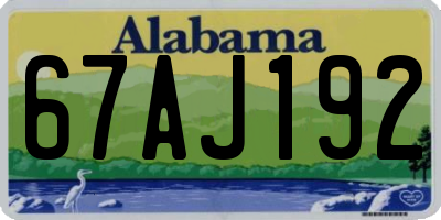 AL license plate 67AJ192