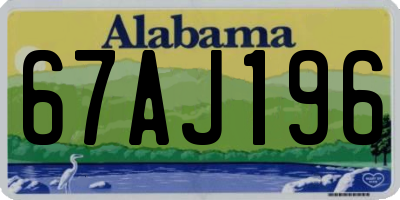 AL license plate 67AJ196