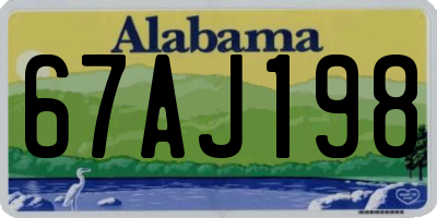 AL license plate 67AJ198