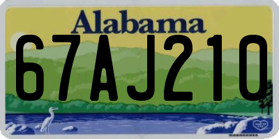 AL license plate 67AJ210
