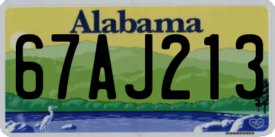 AL license plate 67AJ213