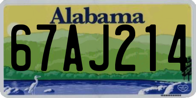 AL license plate 67AJ214