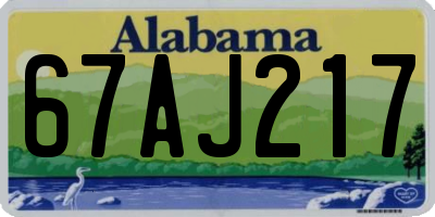 AL license plate 67AJ217