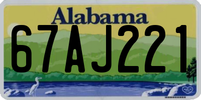 AL license plate 67AJ221
