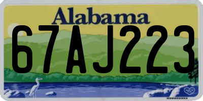 AL license plate 67AJ223
