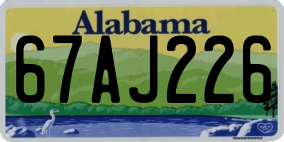 AL license plate 67AJ226