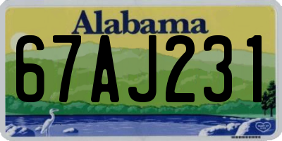 AL license plate 67AJ231