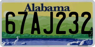 AL license plate 67AJ232