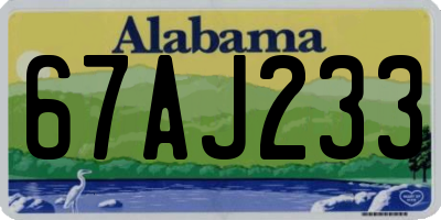 AL license plate 67AJ233