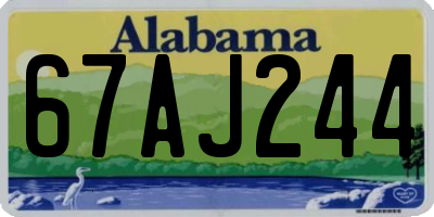 AL license plate 67AJ244