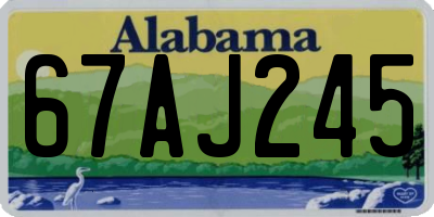 AL license plate 67AJ245