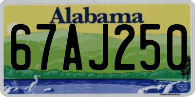 AL license plate 67AJ250