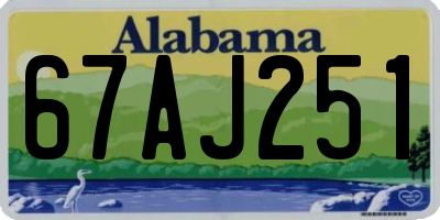 AL license plate 67AJ251