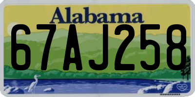 AL license plate 67AJ258