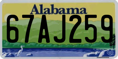 AL license plate 67AJ259