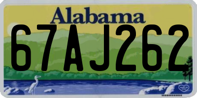 AL license plate 67AJ262