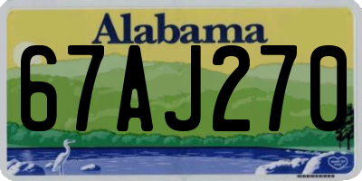 AL license plate 67AJ270