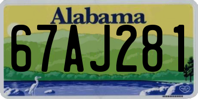 AL license plate 67AJ281